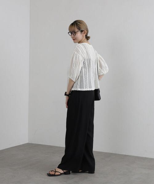 coen（コーエン）の「【WEB限定】2WAYクラフトレースボリュームスリーブブラウス（シャツ/ブラウス・レディース・ブラック/オフホワイト・M/L）」の19枚目の写真