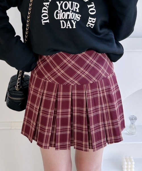 M me eme ハイウエスト チェックスカート♡ M me eme／Check box pleats skirt(eme10380) | All Item | Mmeeme