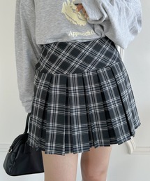 ハイウエストチェックプリーツミニスカート