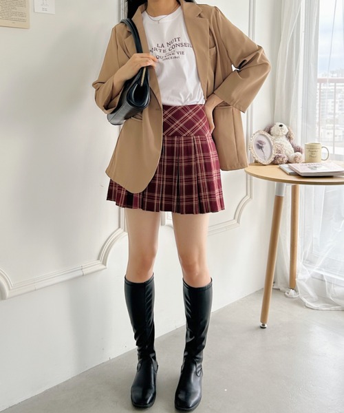 M me eme ハイウエスト チェックスカート♡ M me eme／Check box pleats skirt(eme10380) | All Item | Mmeeme