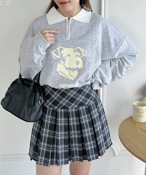 Loueme(ルエム)の「ハイウエストチェックプリーツミニスカート(スカート・レディース・レッド/ブラック・M/S)」の7枚目の写真