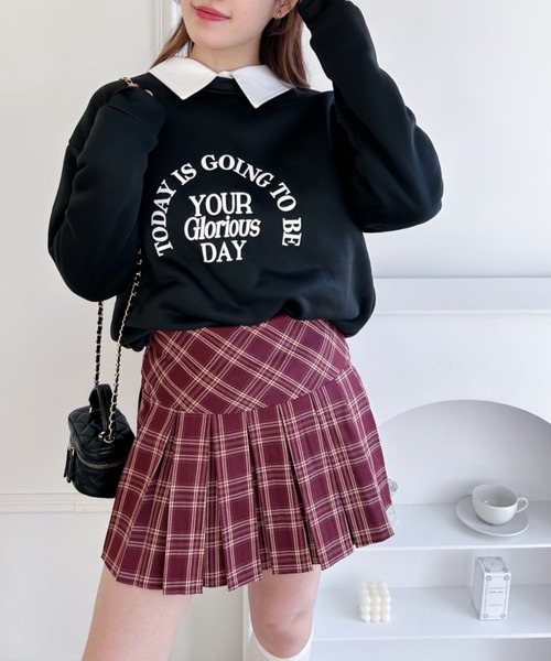 Loueme(ルエム)の「ハイウエストチェックプリーツミニスカート(スカート・レディース・レッド/ブラック・M/S)」の20枚目の写真
