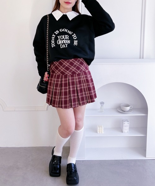 Loueme(ルエム)の「ハイウエストチェックプリーツミニスカート(スカート・レディース・レッド/ブラック・M/S)」の22枚目の写真
