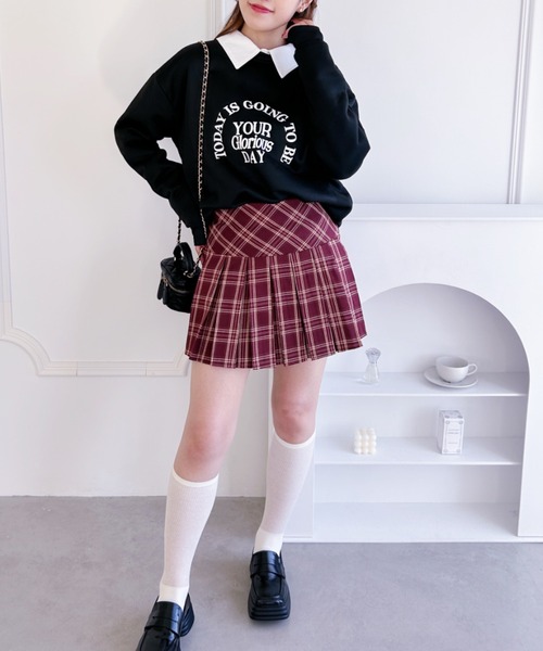 Loueme(ルエム)の「ハイウエストチェックプリーツミニスカート(スカート・レディース・レッド/ブラック・M/S)」の21枚目の写真