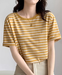 《Lilamusant(リラミュゾン)》リンガーネックボーダーTee