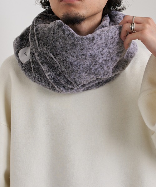 Lui's（ルイス）の「ファースヌード（ネックウォーマー/スヌード・メンズ・グレー/ブラック・FREE）」の5枚目の写真