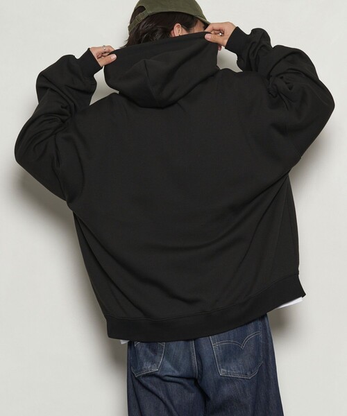 PUBLUX（パブリュクス）の「PUBLUX/パブリュクス スーパービッグスウェットフーディー/スウェットパーカー/裏起毛スウェット(限定展開)（パーカー・メンズ・ネイビー/グレー/オレンジ/アッシュグレー/ブラック・MEDIUM/SMALL/LARGE）」の18枚目の写真