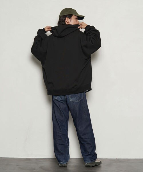 PUBLUX（パブリュクス）の「PUBLUX/パブリュクス スーパービッグスウェットフーディー/スウェットパーカー/裏起毛スウェット(限定展開)（パーカー・メンズ・ネイビー/グレー/オレンジ/アッシュグレー/ブラック・MEDIUM/SMALL/LARGE）」の22枚目の写真