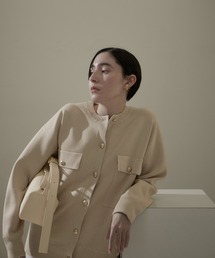 SALON adam et rope' | スウェットライクメタルボタンクルーネックカーディガン【洗える】(カーディガン/ボレロ)