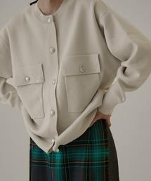 SALON adam et rope' | スウェットライクメタルボタンクルーネックカーディガン【洗える】(カーディガン/ボレロ)