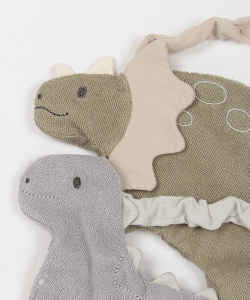 petit main（プティマイン）の「恐竜スタイ（スタイ/よだれかけ・キッズ・ブルーグレー/カーキ・FREE）」の9枚目の写真