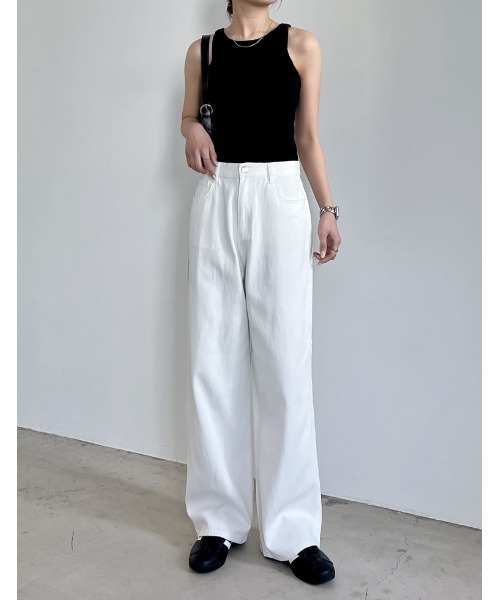 Re:EDIT（リエディ）の「[低身長/高身長/大きいサイズ有][2024 SUMMER COLLECTION]コットンデニムルーズワイドパンツ（デニムパンツ・レディース・ネイビー/ホワイト/ブラック/ブルー/ブルー系その他・LARGE/TALL/MEDIUM/X-LARGE/SHORT）」の13枚目の写真