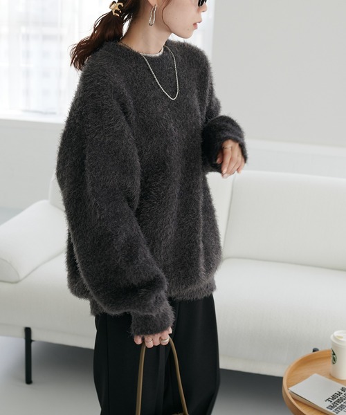 新品♡ラフェティッシュ　ターコイズ　ケーブルニット　セーター 長袖　モヘア　レア モヘアライクローゲージニット - ベルーナ【公式】