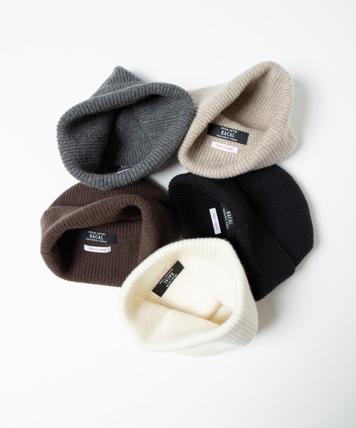 RACAL（ラカル）の「Cashmere / Silk Blend Wool Knit Watch / カシミヤシルク混ウールニットワッチ（ニットキャップ/ビーニー・メンズ・ベージュ/ブラック/オフホワイト/ブラウン/チャコールグレー・FREE）」の8枚目の写真