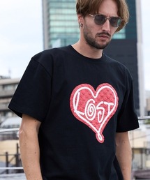 mt8688-5.6ozコットン天竺 LOST HEARTS発泡プリント Tシャツ