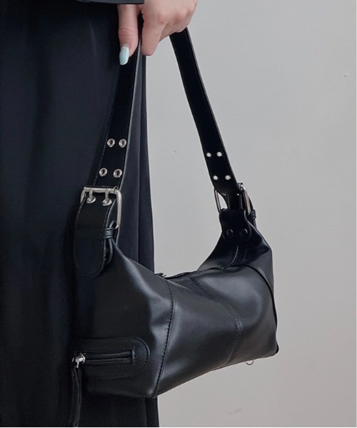 Burner(バーナー)の「【OKUOKU Recommend Select】ベルトハンドル ジップ ハンドバッグ oku-bag-694367578429-25 U(ショルダーバッグ・レディース・ブラック/ホワイト・FREE)」の9枚目の写真