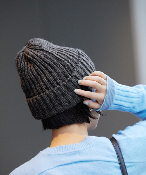 IENA（イエナ）の「【CLIPPER/クリッパー】メリノニットキャップ（ニットキャップ/ビーニー・レディース・チャコールグレー/グレー/アイボリー・FREE）」の3枚目の写真