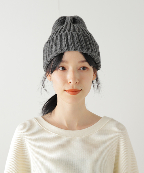 IENA（イエナ）の「【CLIPPER/クリッパー】メリノニットキャップ（ニットキャップ/ビーニー・レディース・チャコールグレー/グレー/アイボリー・FREE）」の5枚目の写真