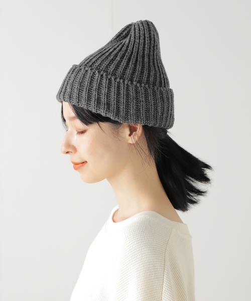 IENA（イエナ）の「【CLIPPER/クリッパー】メリノニットキャップ（ニットキャップ/ビーニー・レディース・チャコールグレー/グレー/アイボリー・FREE）」の4枚目の写真