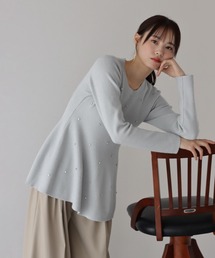 BLUEEAST | ビジュー付きペプラムニット(ニット/セーター)