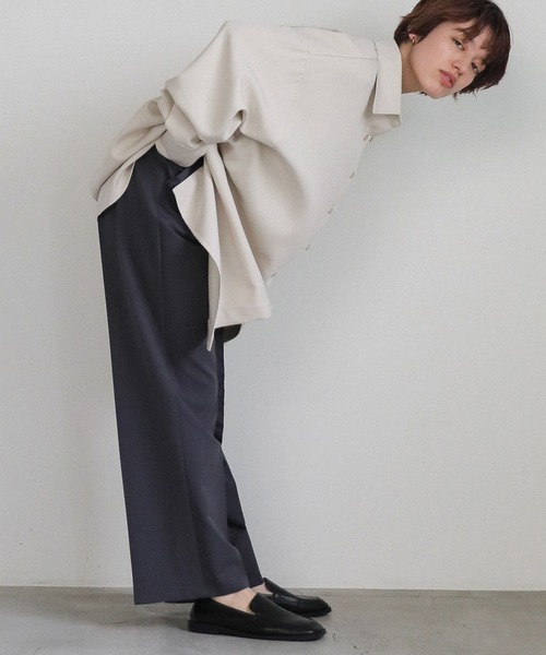 select MOCA(セレクトモカ)の「トロミタッチオーバーレギュラーシャツ(シャツ/ブラウス・レディース・アイボリー/グレイッシュベージュ・FREE)」の11枚目の写真