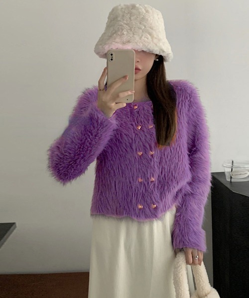 Miniministore(ミニミニストア)の「ミンクタッチカーディガン モヘアセーター(カーディガン/ボレロ・レディース・パープル/ブラック/アイボリー/ワインレッド・フリー)」の13枚目の写真