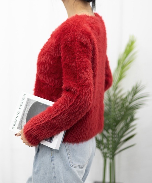 Miniministore(ミニミニストア)の「ミンクタッチカーディガン モヘアセーター(カーディガン/ボレロ・レディース・パープル/ブラック/アイボリー/ワインレッド・フリー)」の16枚目の写真