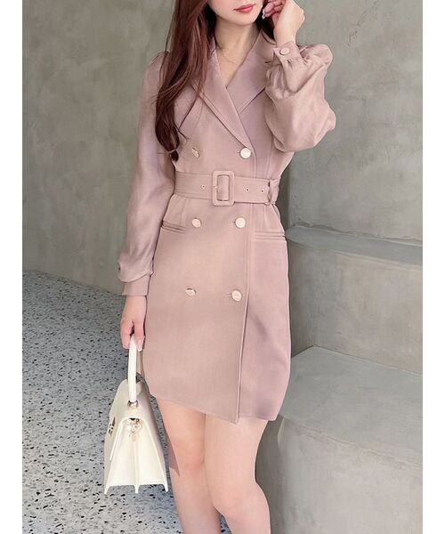 RESEXXY(リゼクシー)の「スリーブシアージャケットワンピース(ワンピース・レディース・イエロー/ピンク/ブラック/アイボリー・FREE)」の4枚目の写真