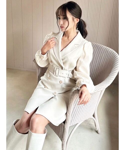 RESEXXY(リゼクシー)の「スリーブシアージャケットワンピース(ワンピース・レディース・イエロー/ピンク/ブラック/アイボリー・FREE)」の9枚目の写真