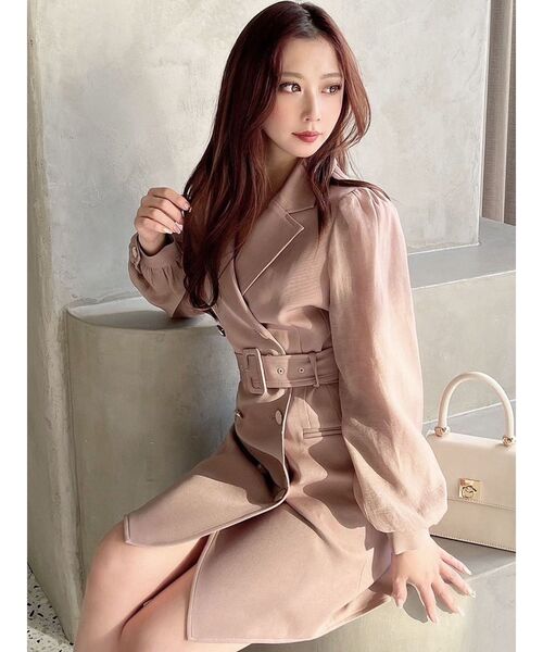 RESEXXY(リゼクシー)の「スリーブシアージャケットワンピース(ワンピース・レディース・イエロー/ピンク/ブラック/アイボリー・FREE)」の16枚目の写真