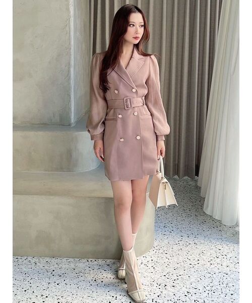 RESEXXY(リゼクシー)の「スリーブシアージャケットワンピース(ワンピース・レディース・イエロー/ピンク/ブラック/アイボリー・FREE)」の19枚目の写真