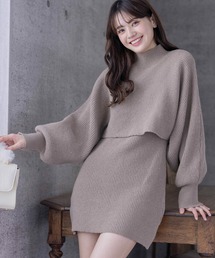 clear | レイヤードニットミニワンピース≪2023AW新作≫(ニット/セーター)