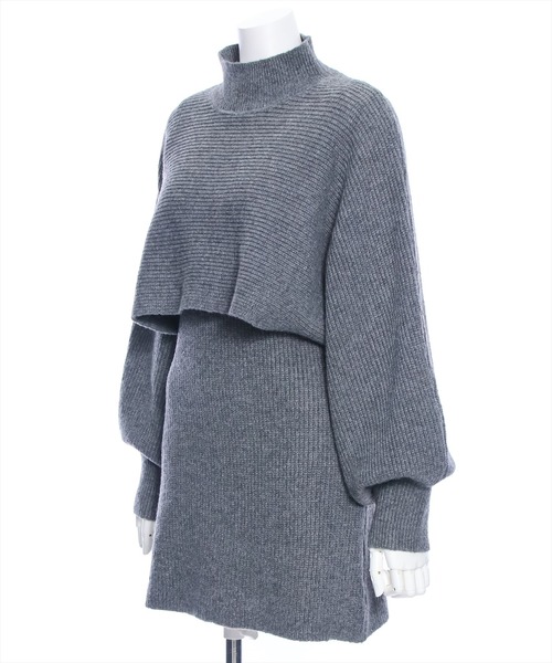 clear(クリア)の「レイヤードニットミニワンピース(ニット/セーター・レディース・杢グレー/グレイッシュベージュ・F)」の9枚目の写真