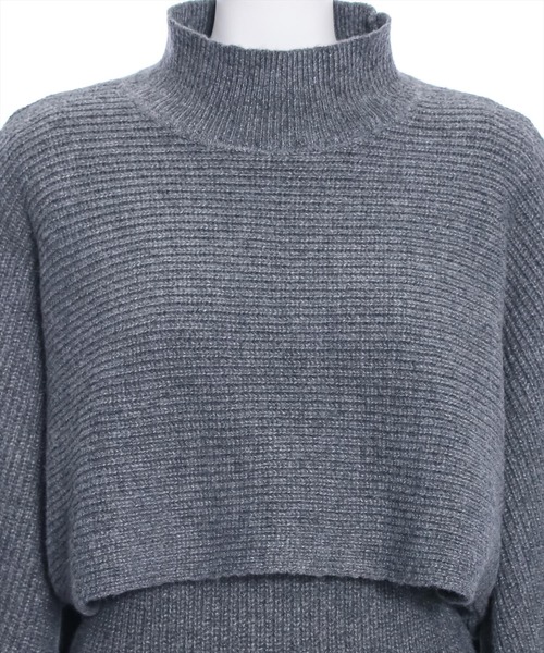 clear(クリア)の「レイヤードニットミニワンピース(ニット/セーター・レディース・杢グレー/グレイッシュベージュ・F)」の13枚目の写真