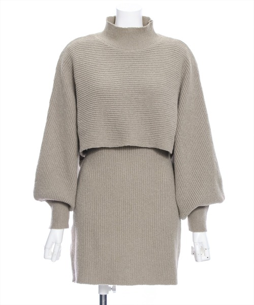 clear(クリア)の「レイヤードニットミニワンピース(ニット/セーター・レディース・杢グレー/グレイッシュベージュ・F)」の17枚目の写真