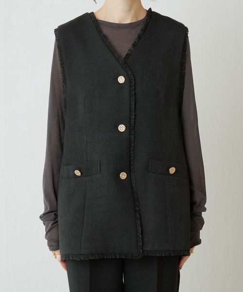 コラージュ ガリャルダガランテツイードベストブラック