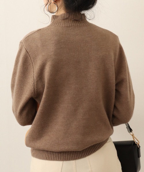 Chiaro（キアロ）の「chiaro 3カラー配色ハイネックニット（ニット/セーター・レディース・ベージュ/モカ/オレンジ/エンジ・40）」の8枚目の写真