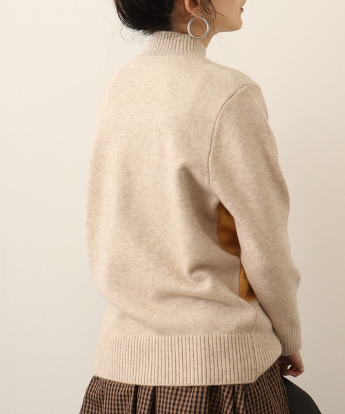 Chiaro（キアロ）の「chiaro 3カラー配色ハイネックニット（ニット/セーター・レディース・ベージュ/モカ/オレンジ/エンジ・40）」の13枚目の写真