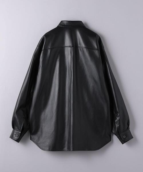 アウター ラムレザー オーバーサイズシャツ レザーシャツ 革シャツ レザージャケット 革ジャン