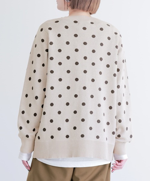 n'OrLABEL（ノアールレーベル）の「【廃盤】『ドットデザインニットカーディガン』（カーディガン/ボレロ・レディース・ベージュ/ネイビー・1/2）」の20枚目の写真