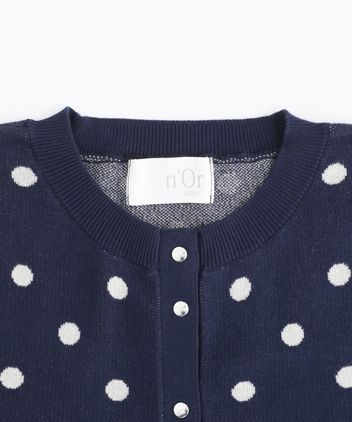 n'OrLABEL（ノアールレーベル）の「【廃盤】『ドットデザインニットカーディガン』（カーディガン/ボレロ・レディース・ベージュ/ネイビー・1/2）」の10枚目の写真