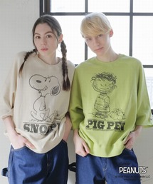 FRUIT OF THE LOOM×スヌーピー甘編み裏毛Tシャツ / コラボ / ピーナッツ / スヌーピー / 半袖 / プリント / カジュアル / ユニセックス