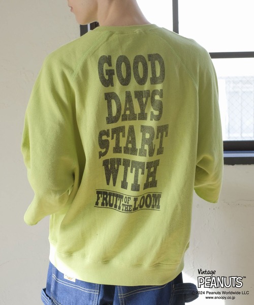FRUIT OF THE LOOM(フルーツオブザルーム)の「FRUIT OF THE LOOM×スヌーピー甘編み裏毛Tシャツ / コラボ / ピーナッツ / スヌーピー / 半袖 / プリント / カジュアル / ユニセックス(Tシャツ/カットソー・メンズ・C/A/E/D/B・L/M/S)」の20枚目の写真