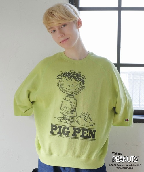 FRUIT OF THE LOOM(フルーツオブザルーム)の「FRUIT OF THE LOOM×スヌーピー甘編み裏毛Tシャツ / コラボ / ピーナッツ / スヌーピー / 半袖 / プリント / カジュアル / ユニセックス(Tシャツ/カットソー・メンズ・C/A/E/D/B・L/M/S)」の17枚目の写真
