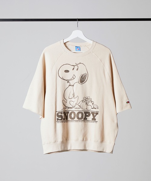 セール】FRUIT OF THE LOOM×スヌーピー甘編み裏毛Tシャツ（T