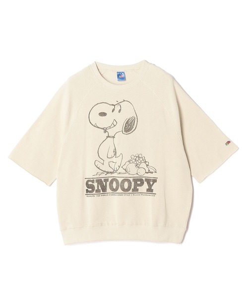 フルーツオブザルーム FRUIT OF THE LOOM×スヌーピー甘編み裏毛Tシャツ 2024春 新作 厚手 厚地 メンズ レディース ユニセックス 春夏 秋冬 贈り物 プレゼント FRUIT OF THE LOOM×スヌーピー甘編み裏毛Tシャツ（Tシャツ