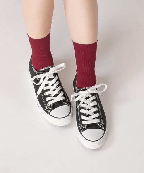 SVEC（シュベック）の「ミドル丈 リブソックス（ソックス/靴下・レディース・ワイン/レッド/ブラック/ネイビー/ホワイト/マスタード/ピンク/チャコールグレー/アイボリー/グリーン/オレンジ/ブルー/グレー/ピンク系その他/オリーブ/キャメル/ベージュ/ブルー系その他/ダークベージュ/パープル/ラベンダー/イエロー・FREE）」の21枚目の写真