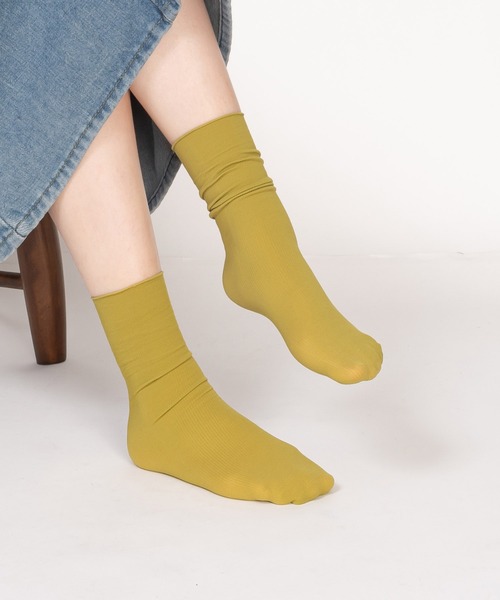 SVEC（シュベック）の「ミドル丈 リブソックス（ソックス/靴下・レディース・ワイン/レッド/ブラック/ネイビー/ホワイト/マスタード/ピンク/チャコールグレー/アイボリー/グリーン/オレンジ/ブルー/グレー/ピンク系その他/オリーブ/キャメル/ベージュ/ブルー系その他/ダークベージュ/パープル/ラベンダー/イエロー・FREE）」の16枚目の写真