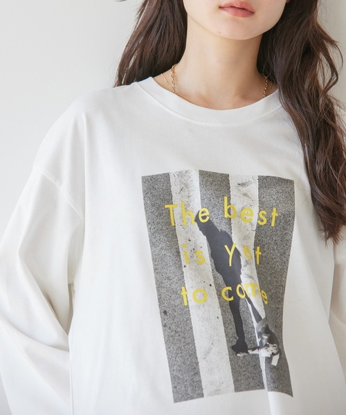 AMERICAN HOLIC(アメリカンホリック)の「Stand still 転写カットプルオーバー(Tシャツ/カットソー・レディース・B/C/A・L/M)」の2枚目の写真