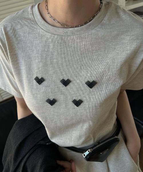 ウィルフリー willfully オーガンジー ハート Tシャツ fog ウィルフリー willfully オーガンジー ハート Tシャツ fog